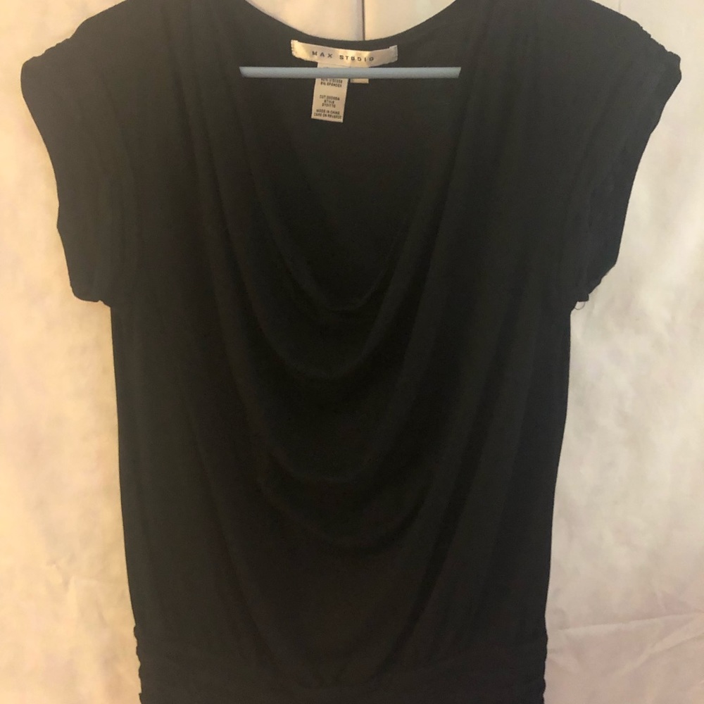 Black scoop neck top